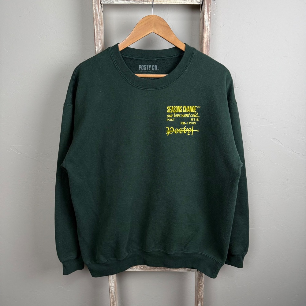 Post Malone‎ Seasons Change Tour 2019 Green Pullover Sweatshirt size large